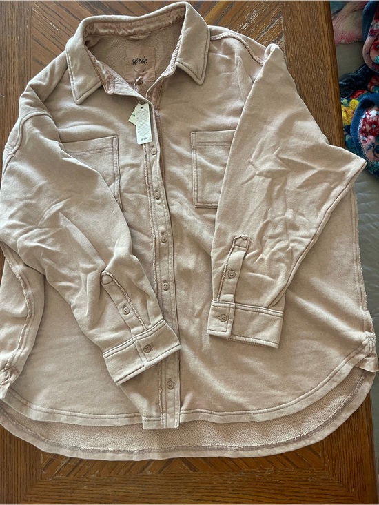 aerie Jackets & Blazers - aerie tan button-front shacket